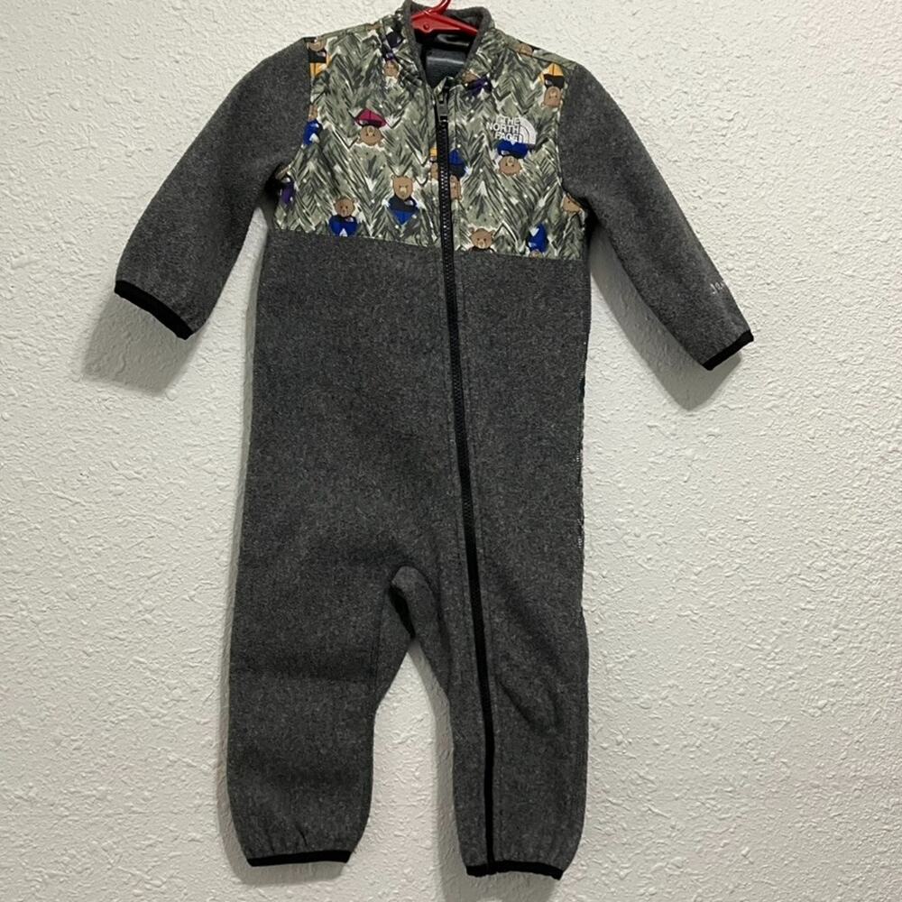 The North Face Baby Denali One Piece Grey Heather 12-18 Mos Bears Polartec